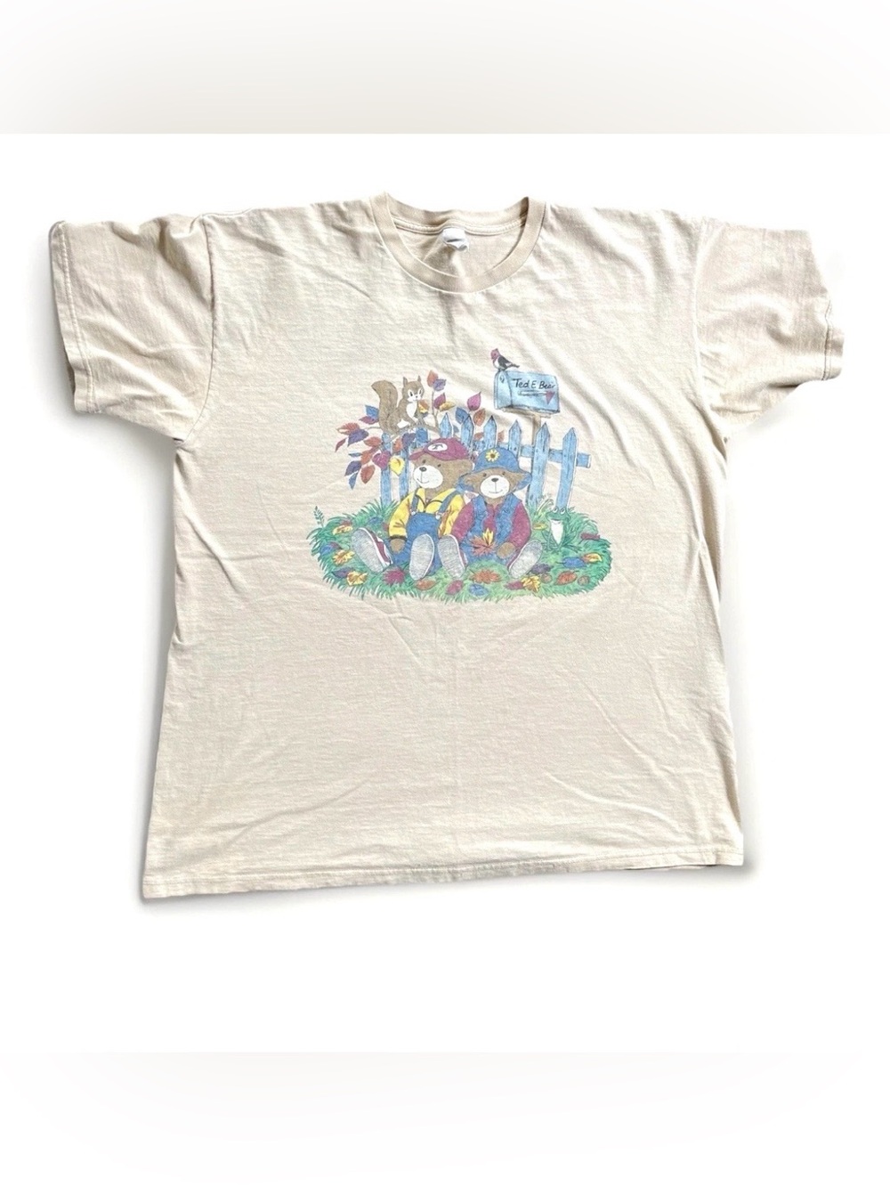 Vintage 1990s Men's Brazos Ted E. Bear T-Shirt Cotton Teddy Graphic Size XL